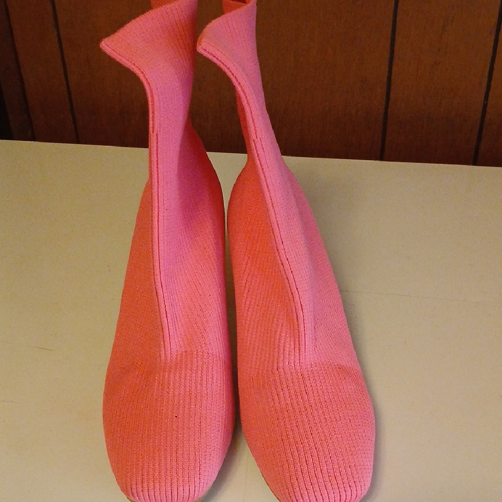 Pink Knit Sock Boots